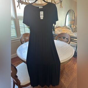 Loveappella women’s midi dress in black (small)